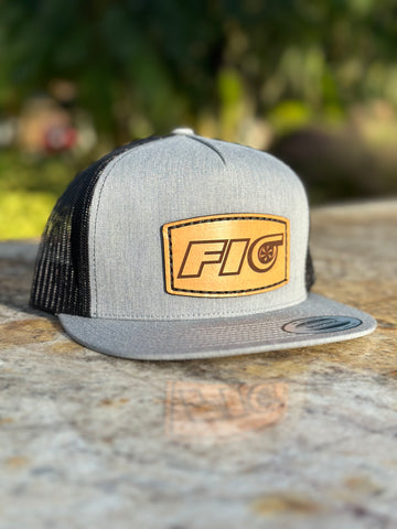 Light Grey Fio 5 Panel Flat Brim Hat